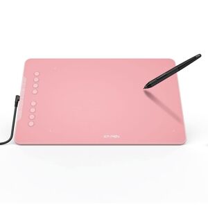 XP-Pen Deco 01 V2 Digital Graphic Tablet with 8 Customizable Express Keys, The stylus supports up to 60 degrees of tilt brush effect (Pink)