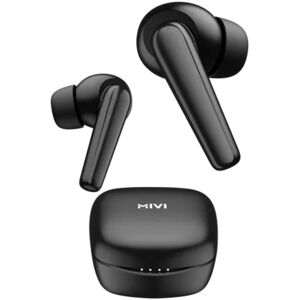 Mivi DuoPods N5 TWS with AI Environmental Noise Cancellation, 13mm Electroplated Drivers (Raven Black)