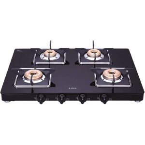 Elica 694 CT Vetro Cooktop with Robust Design, Glass Top & Stainless Steel Finish, Euro Coated Grid, High Quality Knobs (SLIMLINE SPF SERIES)