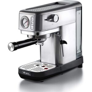 Ariete Metal Coffee Machine with Pressure Gauge, 15 Bar Pressure, 1300 Watts, Maxi Cappuccino Device (Silver)