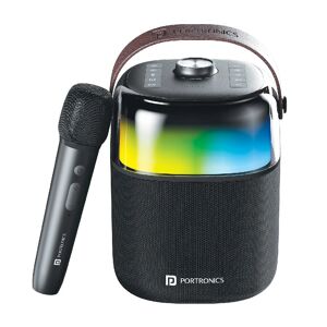 Portronics Dash 4 Portable Wireless Speaker with Wireless Karaoke Mic, 50W HD Clearity Speaker, IPX5 Water Resistant, RGB Lighting (Black)