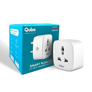 Qubo 10A WiFi + Bluetooth Smart Plug with App Control, Voice Control, Universal Plug, Timer and Scheduler (White)