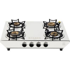 Faber Hilux Max 4 Brass Burners Cooktop with Manual Ignition, Stainless Steel Finish (HILUXMAX4BBSS)