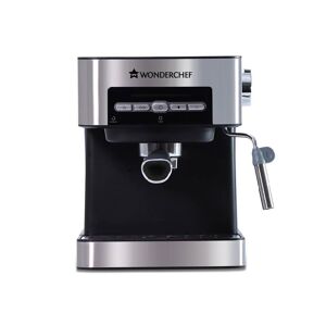 Wonderchef Regalia Espresso Coffee Maker 15Bar with Transparent Water Tank Metal, Porta Filter, Steam Tube, Stainless Steel, Anti-Slip Base (63153711)