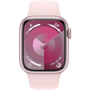 Apple Watch Series 9 (41mm, GPS) Pink Aluminium Case with Light Pink Sport Band - S/M Strap Size (Band fits 130-180mm wrists)