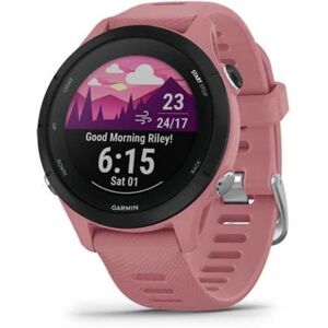 Garmin Forerunner 255S with 1.1" (27.5mm) Diameter, Women's Health, 5 ATM Rating, Underwater Wrist-based Heart Rate (Light Pink)