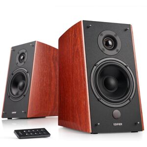 EDIFIER Bookshelf Wireless Speaker with 24 watts RMS power output, 5-Inch Bass Driver, 1-inch tweeter (Brown)