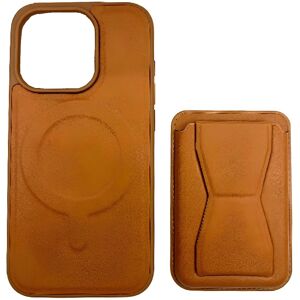 Alfred Victor Faux Leather Case for iPhone 15 Pro with Magsafe (Brown)