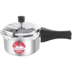 Wonderchef Nigella Tri-Ply 3 Litres Outer Lid Pressure Cooker with Cool Touch Handles, Metallic Safety Plug, Controlled Gasket Release System