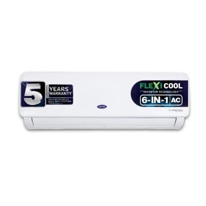 Carrier Durawhite PRO+ Exi 1 Ton (3 Star-Inverter) Split AC with HD Filter 6-in-1 Flexicool Technology (CAI12DR3R33F0)