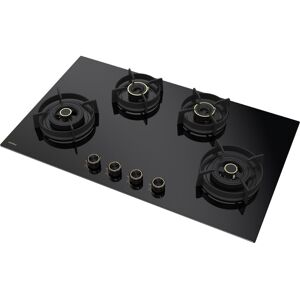 Hafele 90 cm Built-in Hob with 4 Brass Burner, Electric Auto Ignition, Flame failure safety device (Black, VESTA490)