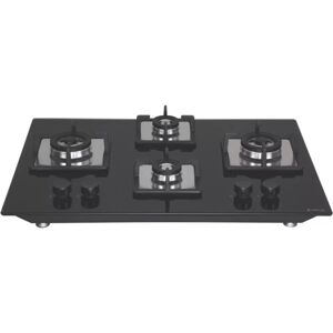 Elica Flexi AB HCT 470 DX HOB with Tempered Glass, Enameled Cast Iron Pan Support, Multiple Ring Brass Burner, Free Standing Hob, High Quality Knobs