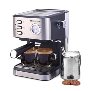 Wonderchef Regenta Espresso Coffee Machine with 19 Bar Pump Pressure, Metal Porta Filter, Detachable Water Tank, Removable Drip Tray (Silver)