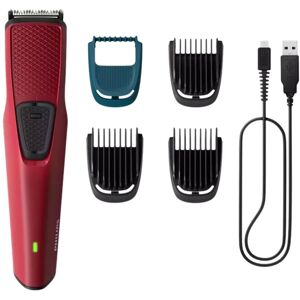 Philips 1000 Series Beard Trimmer with 4 Length Setting, Red (BT1235/18)