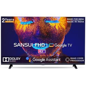 Sansui 109 cm (43 inches) SMART LED with CA53 processor, Android TV operating system, Dolby Audio support (Black) (JSW43GSFHD)