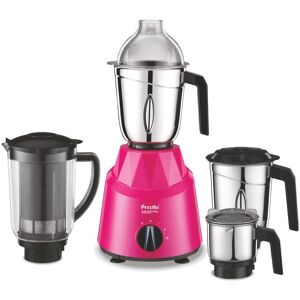 Preethi Galaxy Plus 750 Watts Mixer Grinder with 4 Stainless Steel Jars, Rotary Switch, Super Extractor Jar, Jar Lock (Pink, MG250)