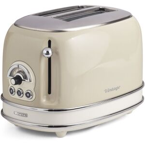 Ariete Vintage 2 Slice Toaster with 6 Browning Levels, Non- slip feet, Removable crumb tray (TOASTERVINTAGE155, Beige)