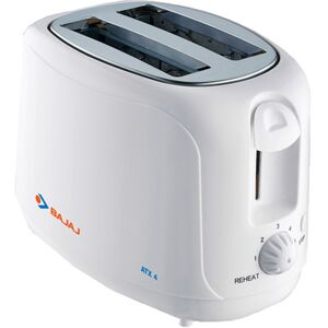 Bajaj Majesty ATX4 Auto Pop up Toaster with 5 Adjustable Browning Settings, Cord Winder at Base, 2 Slice Auto Pop Up (White)