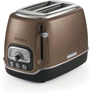 Ariete Classica Bianco 2 Slices Toaster with 6 Levels Adjustable Toasting, Toast, Reheat and Defrost Function (TOASTERCLASSICA, Bronze)