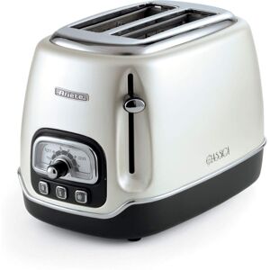 Ariete Classica Bianco 2 Slices Toaster with 6 Levels Adjustable Toasting, Toast, Reheat and Defrost Function (TOASTERCLASSICA, Pearl)