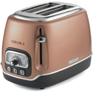 Ariete Classica Bianco 2 Slices Toaster with 6 Levels Adjustable Toasting, Toast, Reheat and Defrost Function (TOASTERCLASSICA, Copper)