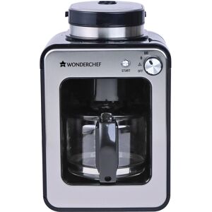 Wonderchef Regalia Bean to Cup Brew Coffee Maker with Grinder, Fresh Aromatic Powder, Glass Carafe, Easy Control Dial (Steel)