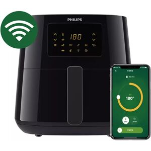 Philips Essential Connected Airfryer with Rapid Air Technology, 6.2 Liters, LED Display, Time Control (Black, HD9280/90)