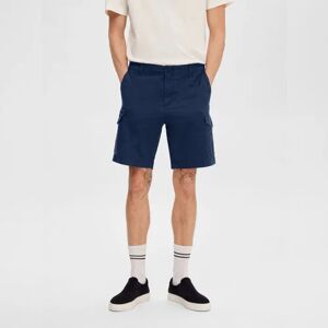 SELECTED HOMME Dark Blue Mid Rise Cargo Shorts