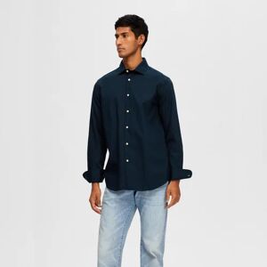 SELECTED HOMME Dark Blue Cotton Full Sleeves Shirt