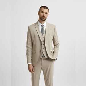 SELECTED HOMME Beige Double Button Suit-Set Blazer