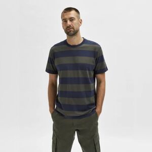 SELECTED HOMME Grey Striped Crew Neck T-shirt