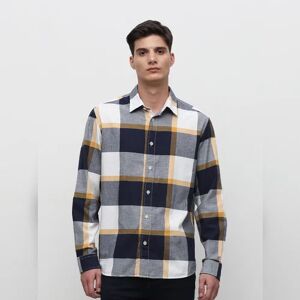 SELECTED HOMME Beige Flannel Full Sleeve Shirt