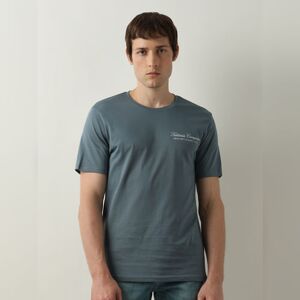 SELECTED HOMME Grey Text Print Crew Neck T-shirt