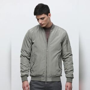 SELECTED HOMME Grey Zip-Up Bomber Jacket