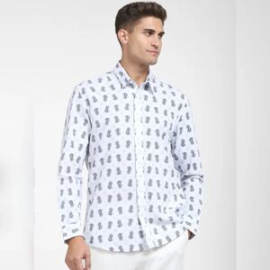 SELECTED HOMME White Organic Cotton & Linen Blend Shirt