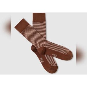 SELECTED HOMME Brown Striped Mid Length Socks