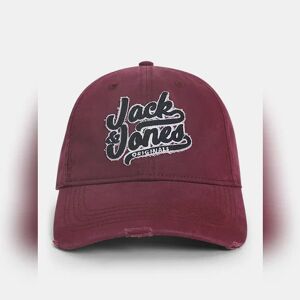 JACK & JONES JACK&JONES Maroon Embroidered Logo Varsity Cap
