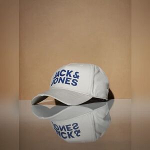 JACK & JONES JACK&JONES White Distressed Baseball Cap