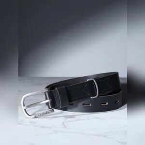 JACK & JONES JACK&JONES Black Leather Cut-Out Detail Belt