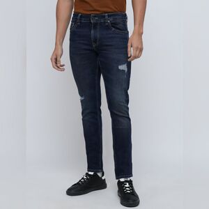 JACK & JONES JACK&JONES PRODUKT by JACK&amp;JONES Dark Blue Mid Rise Distressed Slim Fit Jeans