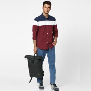 JACK & JONES JACK&JONES Maroon Colourblocked Full Sleeves Shirt