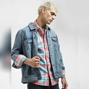 JACK & JONES JACK&JONES Pink Checked Full Sleeves Shirt