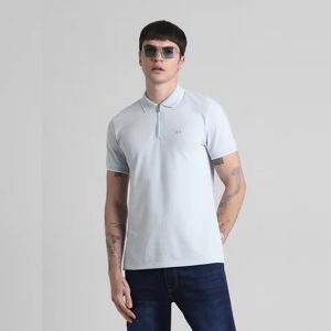 JACK & JONES JACK&JONES Light Blue Zip Detail Polo T-shirt