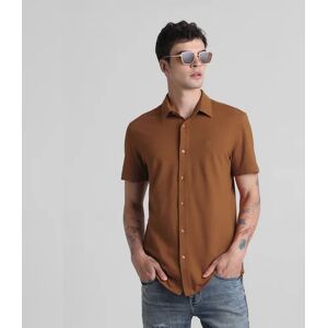 JACK & JONES JACK&JONES Brown Knitted Short Sleeves Shirt