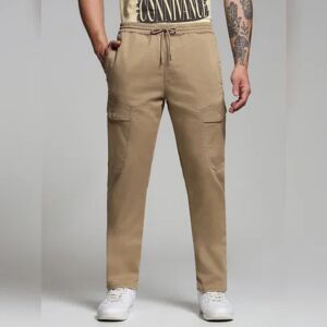 JACK & JONES JACK&JONES Beige Mid Rise Slim Fit Pants