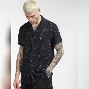 JACK & JONES JACK&JONES Black Abstract Print Half Sleeves Shirt