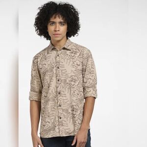 JACK & JONES JACK&JONES Brown Embroidered Full Sleeves Shirt