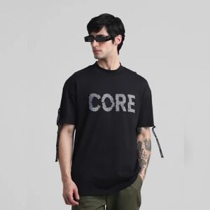 JACK & JONES JACK&JONES Black Logo Ribbon Detail Oversized T-shirt