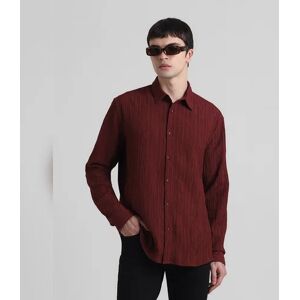 JACK & JONES JACK&JONES Maroon Crinkle Weave Shirt