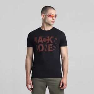 JACK & JONES JACK&JONES Black Logo Print Crew Neck T-shirt